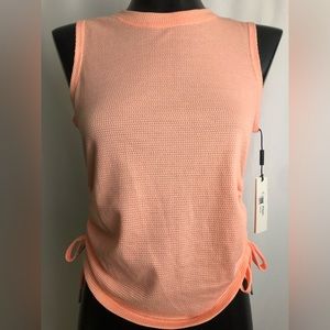 NWT✨Calvin Klein Performance Ruched Side Tie Crew Neck Tank